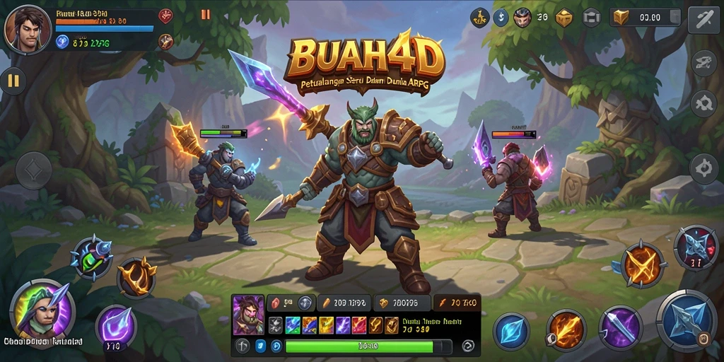 Gameplay BUAH4D yang mendebarkan dengan pertarungan ARPG yang intens.