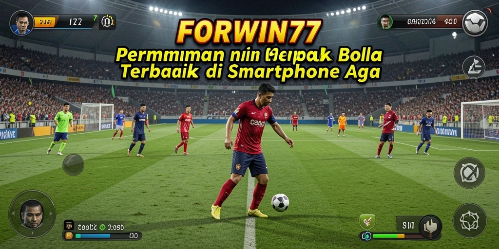 Tangkapan layar FORWIN77 menampilkan aksi seru dalam permainan sepak bola.